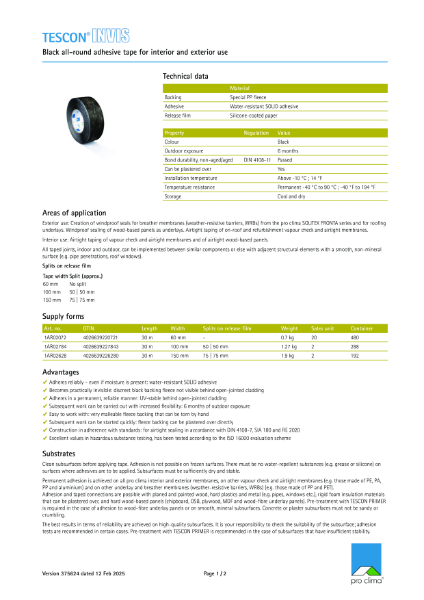 Tescon Invis Technical Datasheet