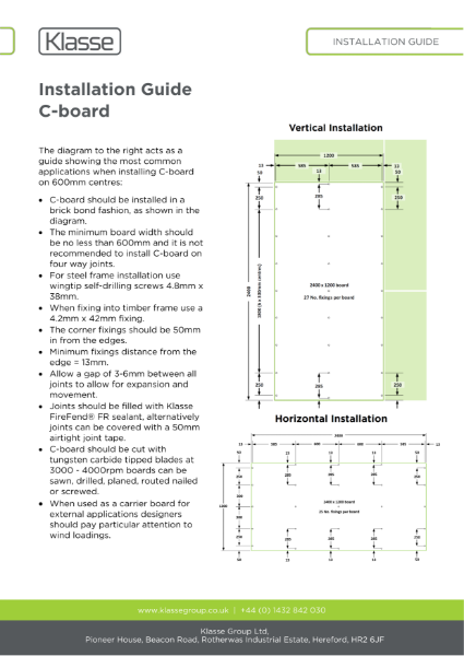 Klasse C-board Installation Guide