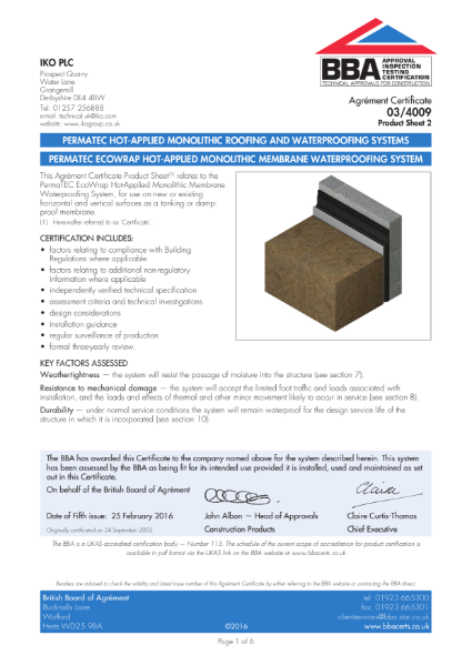 Certificate: 03/4009