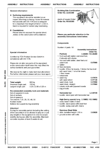 L5.03380 - Building Site 338 - Assembly Instructions