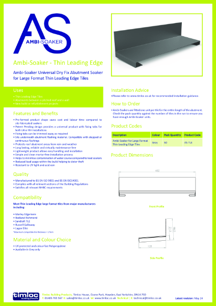 Ambi-Soaker - Thin Leading Edge Datasheet