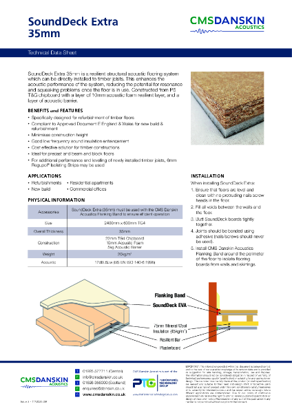 CMS Danskin Acoustics SoundDeck Extra 35mm - TDS issue 5 11 2025