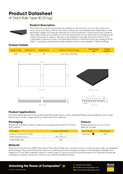 d² Dura Slab Type 40 (31kg)