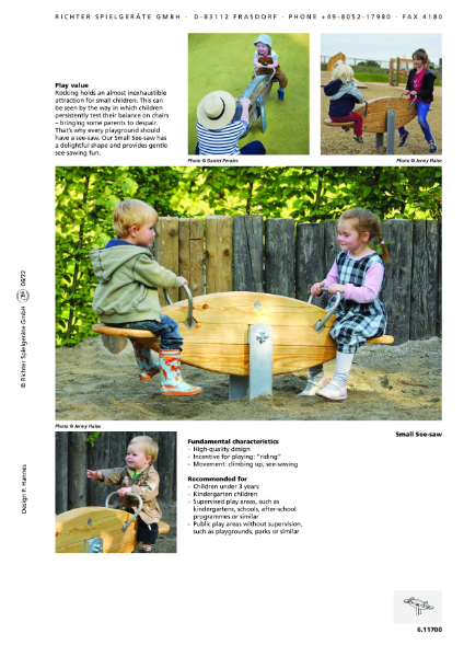 Timberplay See-Saws - Small See-Saw - Product Data Sheet