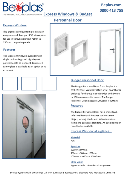 Beplas Hygienic Doors