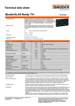 BauderGLAS Ready T3+ - Technical Data Sheet