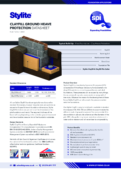 Stylite Clayfill Clay Heave Protection