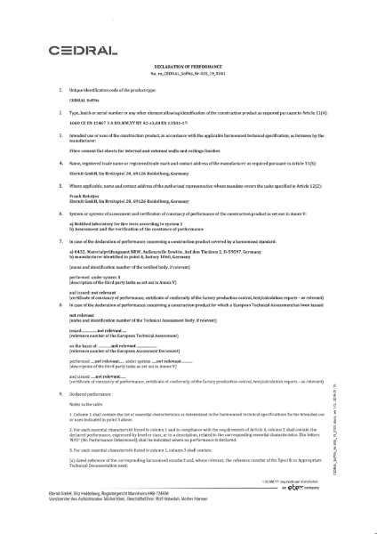 Declaration of Performance (DoP): No.en_Cedral_Soffits_Nr-035_19_0101