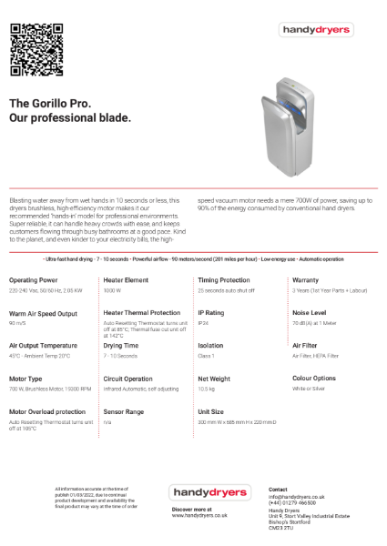Gorillo Pro Blade Data Sheet