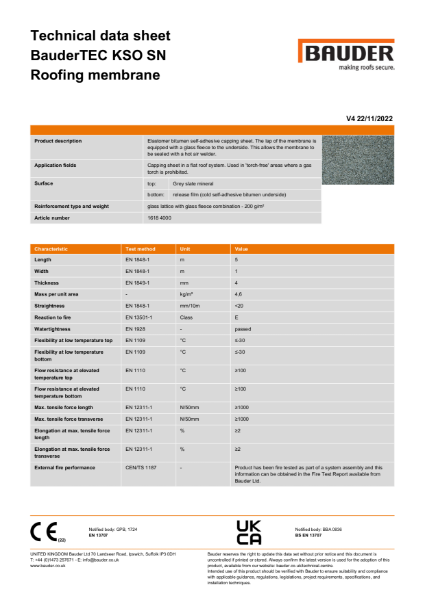 BauderTEC KSO SN Roofing membrane (Grey Slate)