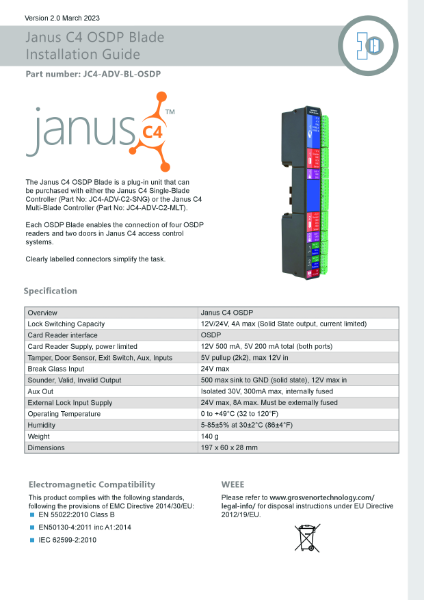 JanusC4 OSDP Blade Installation Guide