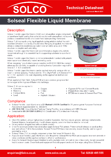 Solseal FLM Technical Data Sheet