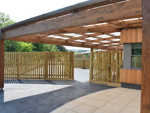 Dartington CofE Primary School - Tarnhow Mono Wall Mounted Canopies