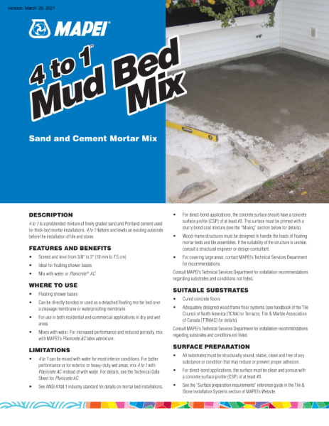 4 to 1™ Mud Bed Mix
