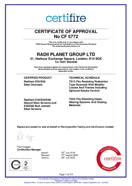 CF5772 Certifire Certificate