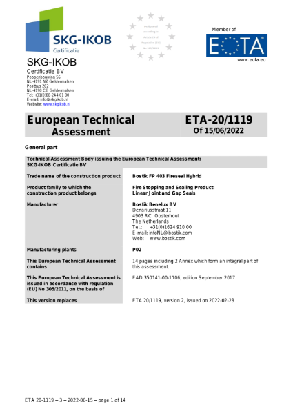 Bostik FP403 ETA 20/1119