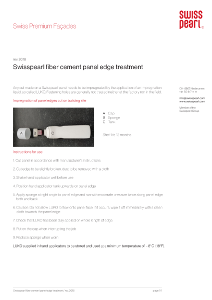 Swisspearl Fiber Cement Paneledge Treatment