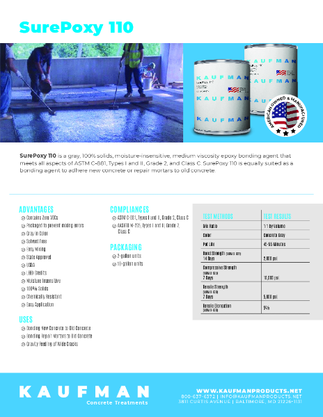 SurePoxy 110 Product Sell Sheet