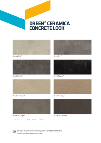 Dreen Ceramica Colour chart Concrete Look