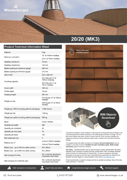 20/20 New Generation Interlocking Clay Plain Tile