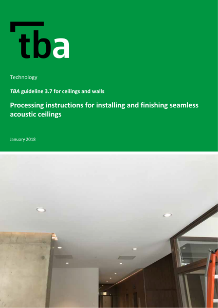 TBA Guideline 3.7 Seamless Acoustic Ceilings