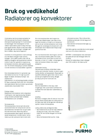 Maintenance and operation for radiators and convectors