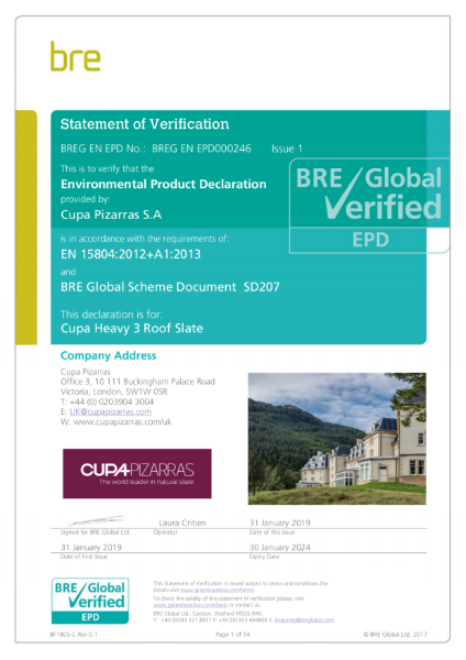 BRE Global Verified (EPD) – HEAVY 3