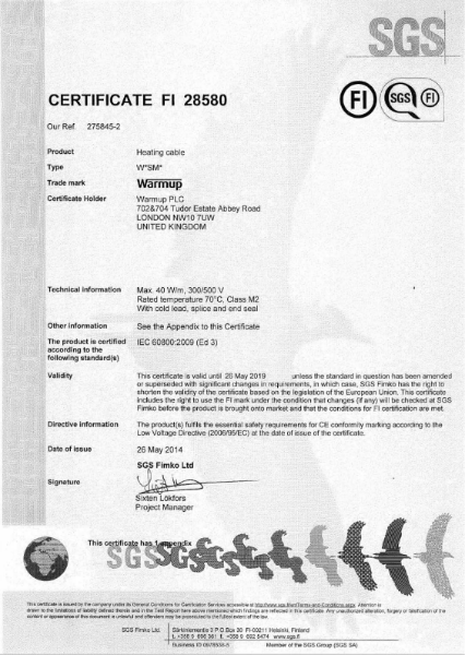 IEC 60800:2009 Certificate (WSM)