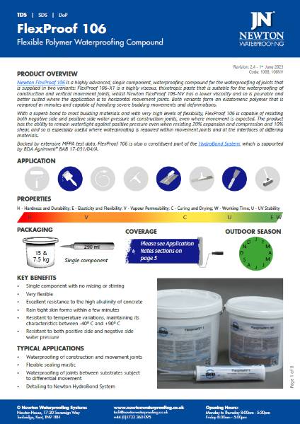 FlexProof 106 System - Technical Data Sheet