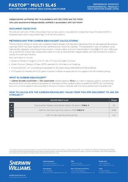 FasTop SL45 EPD Certificate