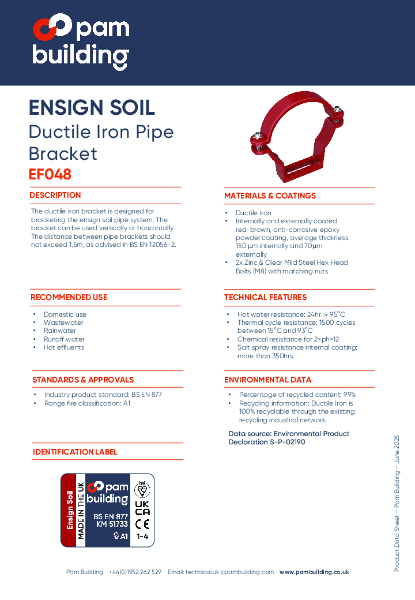 EF048 - Ductile Iron Pipe Bracket