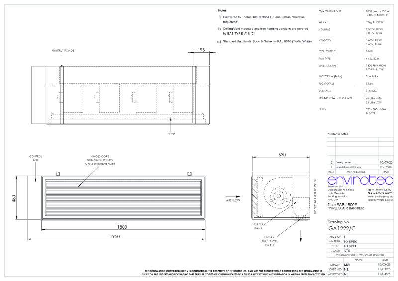 GA1222C - EAB 1800E TYPE B AIR BARRIER