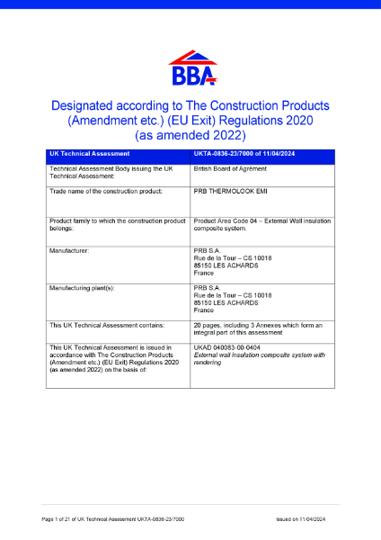 BBA Agrément Certificate