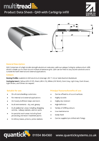 QA9 Product Data Sheet