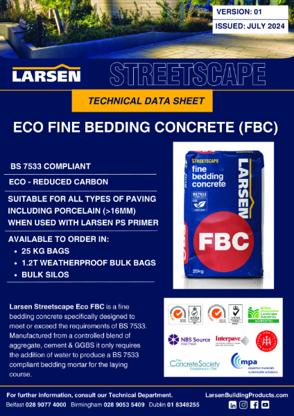 TDS - FBC Eco BS 7533 Type B Bedding Mortar