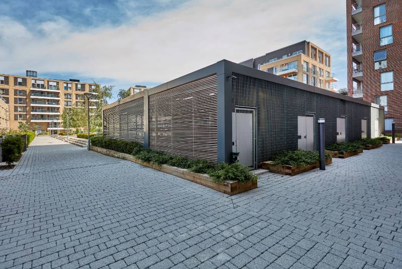 Timber Compound Shelter and Cycle Racks at Hallsville Quarter, London