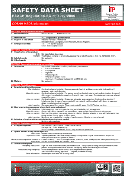 Powerbase® VOC & Gas Barrier SDS R5-0