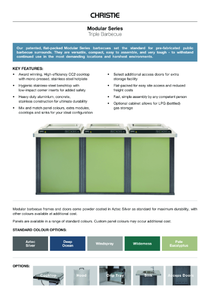 Christie Barbeque - Triple Barbecue - Datasheet