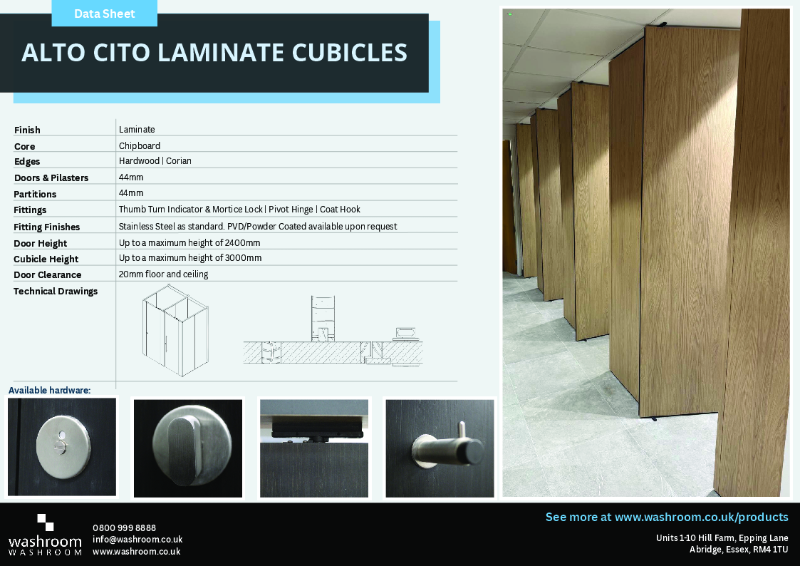 Alto Cito Laminate Cubicles - Data Sheet