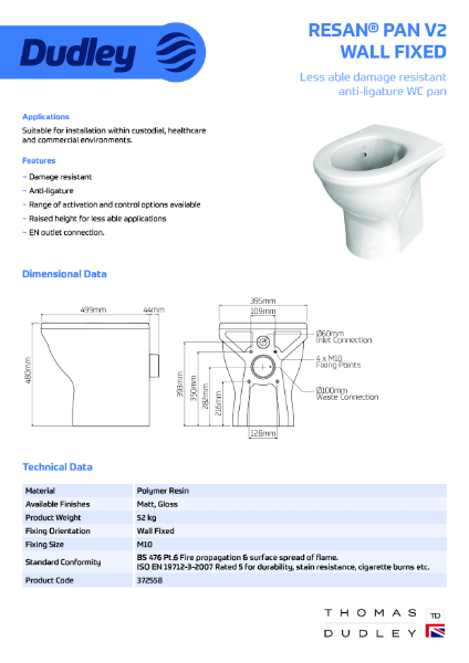 Resan® WC Pan – Less Abled Data Sheet