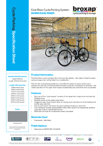 Easi Riser Specification Sheet | Broxap Ltd | NBS Source