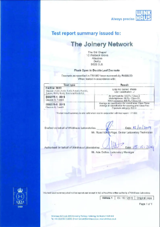 TR1862 OTD Joinery - RESULT SUMMARY