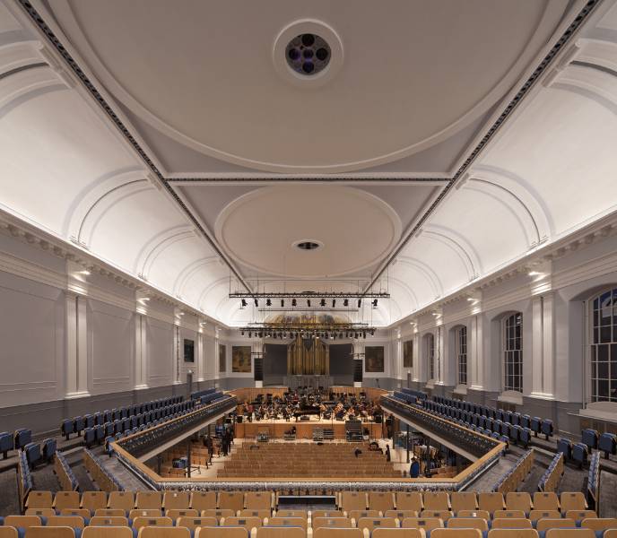 Junckers solid wood floor for historic music hall