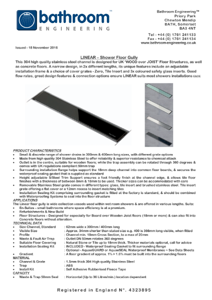 Linear Floor Drain - Linear