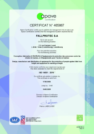 Fallprotec S.A. | Certifications | NBS Source