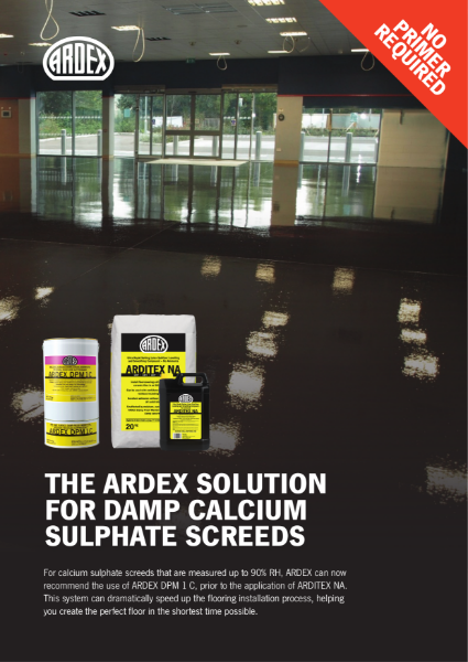 ARDEX Solution for Damp Calcium Sulphate Screeds