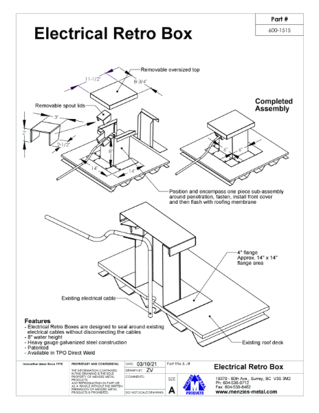 TECHNICAL DRAWING - ELECTRICAL RETRO BOX