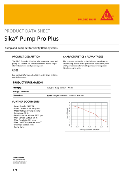 Sika Pump Pro Plus PDS