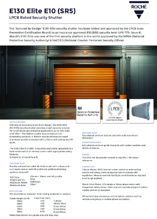 E130 Elite (E10) Datasheet