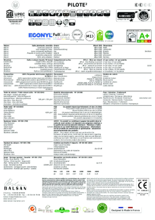 Technical Specifications Carpet Pilote²